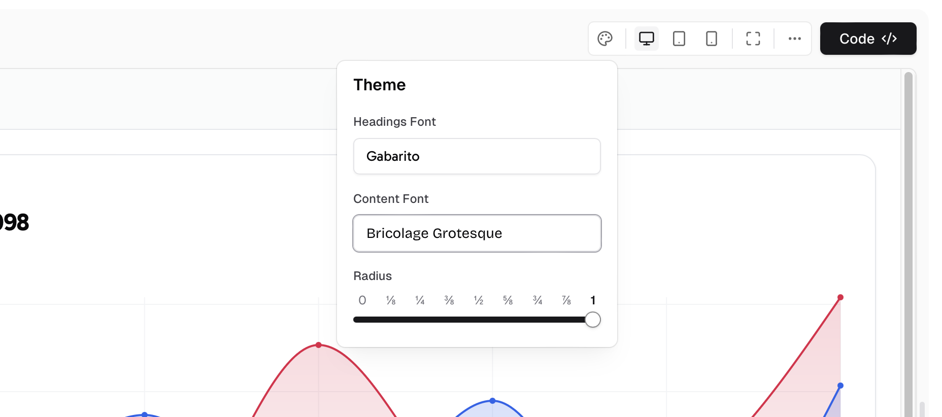 v0 generation page theme menu